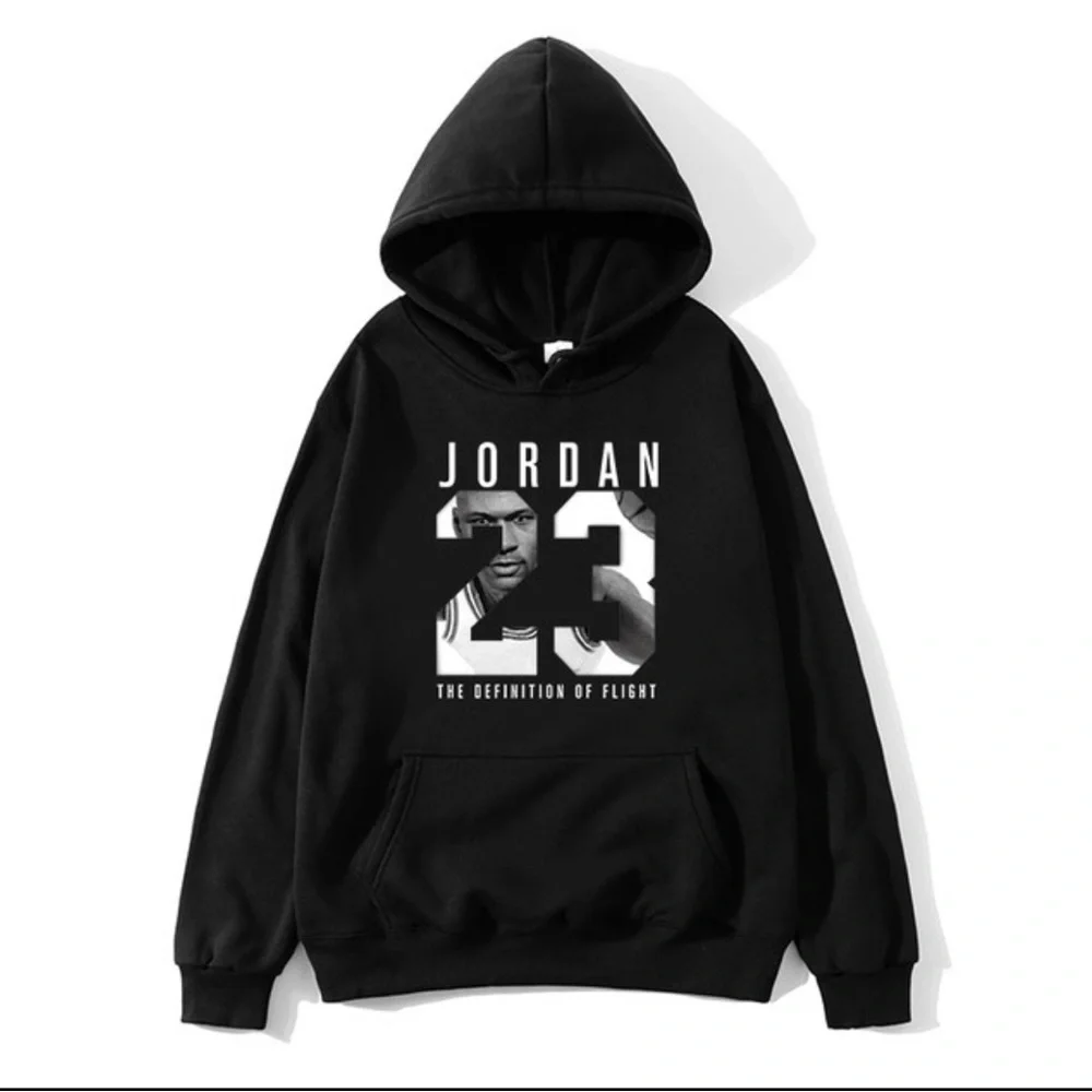 Michael Jordan Air Legend #23 Chicago Bulls Black Basketball Hoodie Mens Large
